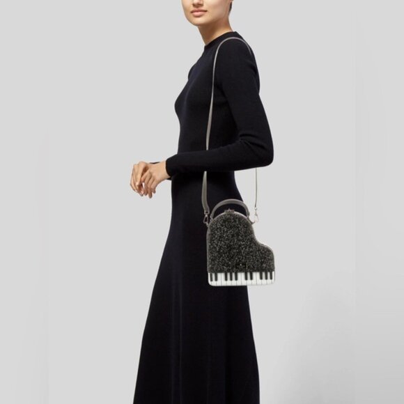 Rare 🔥 Kate Spade Bag Piano Leather Glitter Clutch Shoulder Jazz Things Up - Picture 2 of 15